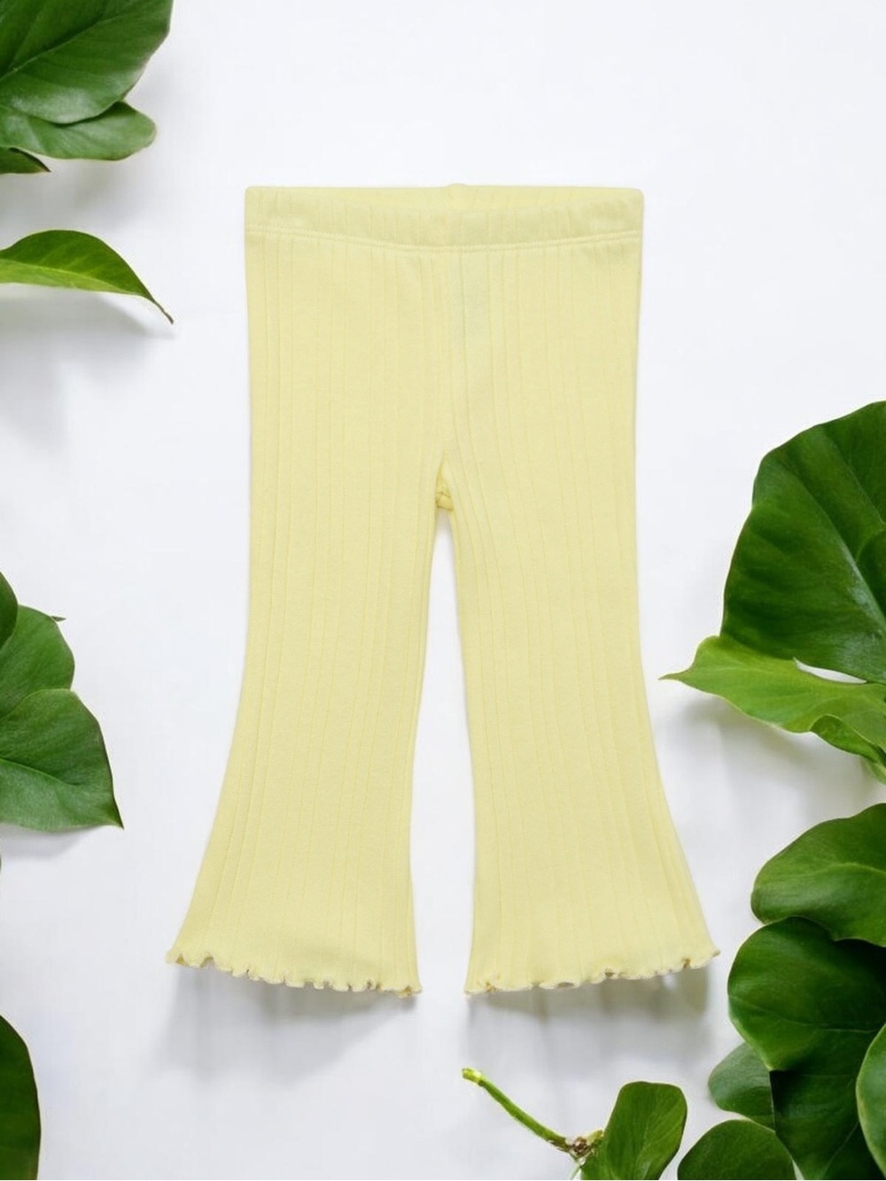 ✨ Garanimals Baby Girl Light Yellow Rib Flare Leggings